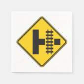 鉄道クロッシングロードサイン紙ナプキンス スタンダードカクテルナプキン (正面)