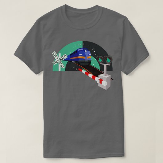 鉄道クロッシング列車恋人レイロードラー2 Tシャツ (デザイン正面)