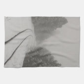 鉄道トラックウィンターフォグフォト キッチンタオル (横)