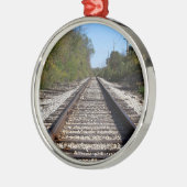 鉄道トラックフォトオンサークルオーナメント メタルオーナメント (左)