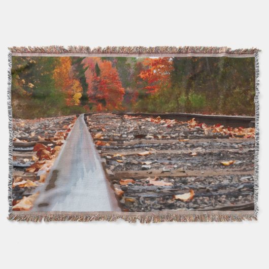 鉄道トラック水絵画色 スローブランケット (正面)