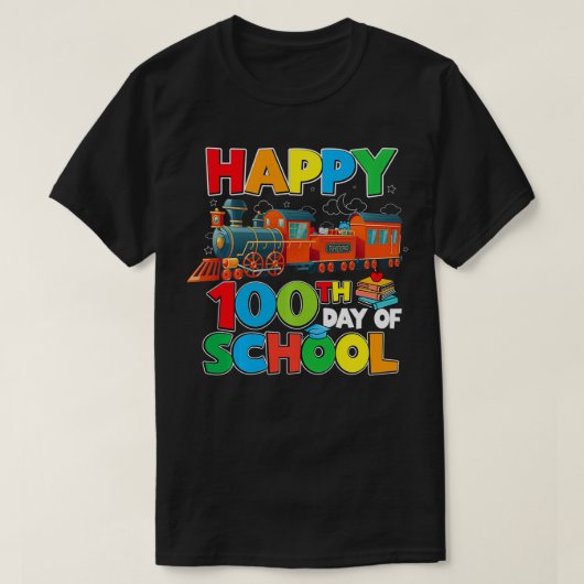 鉄道ハッピースクール100日目の子供たち少年 Tシャツ (デザイン正面)