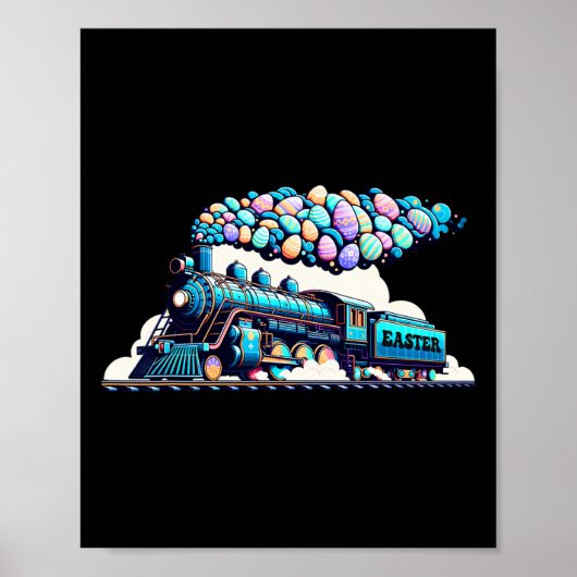 鉄道バニー列車イースターエッグキッズ幼児の男の子 ポスター (正面)
