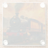 鉄道ビクトリアン旅行 – スチームパンク蒸気列車 ガラスコースター (裏面)