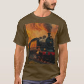 鉄道ビクトリアン旅行 – スチームパンク蒸気機関車2 Tシャツ (正面)