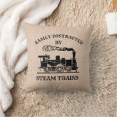 鉄道ファン用の蒸気機関車に気を取られる クッション (ブランケット)