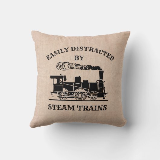 鉄道ファン用の蒸気機関車に気を取られる クッション (裏面)