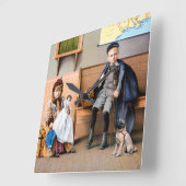 鉄道ポスター1898年 スクエア壁時計 (傾斜)