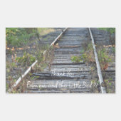 鉄道ユニーク線路の小鳥、ありがとう 長方形シール (正面)