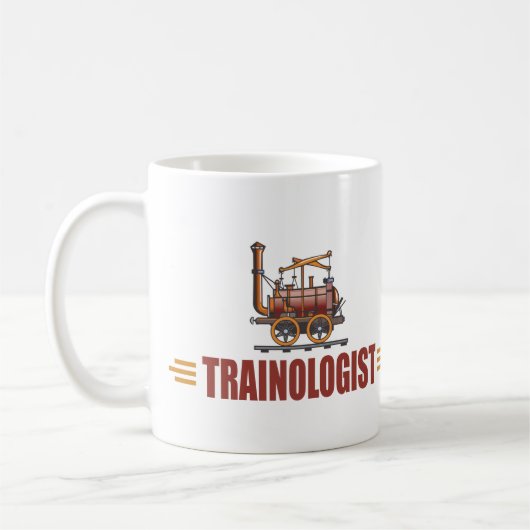 鉄道ユーモアのある列車 コーヒーマグカップ (左)