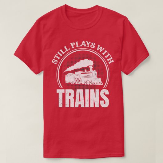 鉄道レール遊1列車あり Tシャツ (デザイン正面)