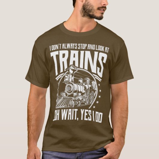 鉄道ヴィンテージ列車おもしろい列車 Tシャツ (正面)