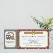 鉄道乗車券の招待-旧式なクリスマス 招待状 (スタンド正面)