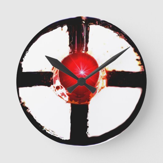 鉄道信号ウィッグWag ラウンド壁時計 (正面)