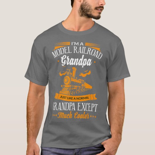 鉄道列車おもしろいの模型のクールグランドパ Tシャツ (正面)