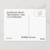 鉄道列車が通過する田園側のはがき ポストカード (裏面)