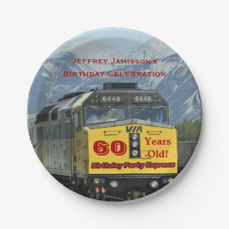 鉄道列車の紙皿、第60誕生日、カスタム ペーパープレート