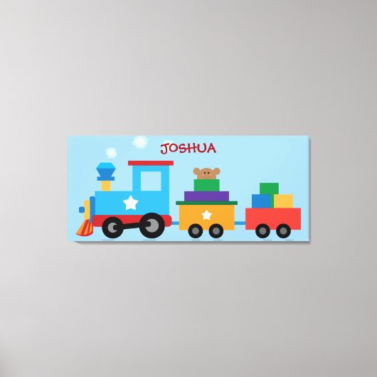 鉄道列車キッズキャンバスプリントトリプチウォールA キャンバスプリント (正面)