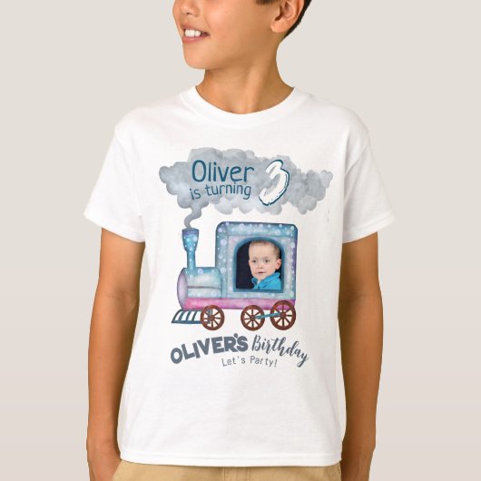 鉄道列車恋人の誕生日テーマ Tシャツ (正面)