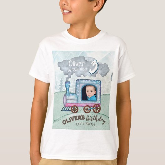 鉄道列車恋人の誕生日テーマ Tシャツ (正面)