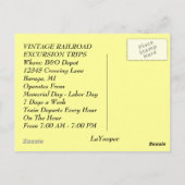 鉄道列車旅行ADヴィンテージ用ポストカードプロモーション ポストカード (裏面)