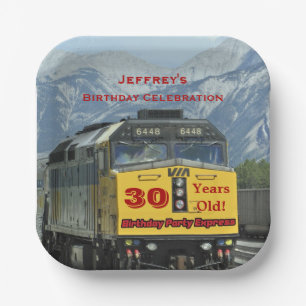 鉄道列車紙プレート30歳の誕生日、カスタム ペーパープレート