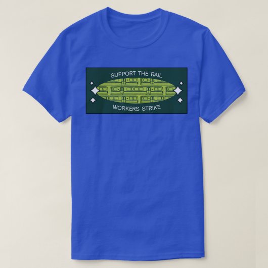 鉄道労働者のRMTストライキを支援する Tシャツ (デザイン正面)