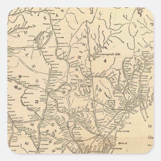 鉄道地図ニューイングランド州 スクエアシール (正面)