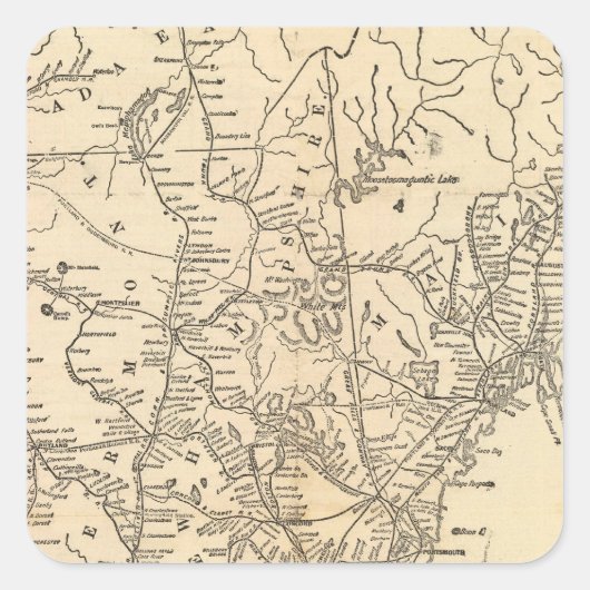 鉄道地図ニューイングランド州 スクエアシール (正面)