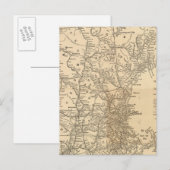 鉄道地図ニューイングランド州 ポストカード (正面/裏面)