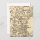 鉄道地図ニューイングランド州 ポストカード (正面/裏面)