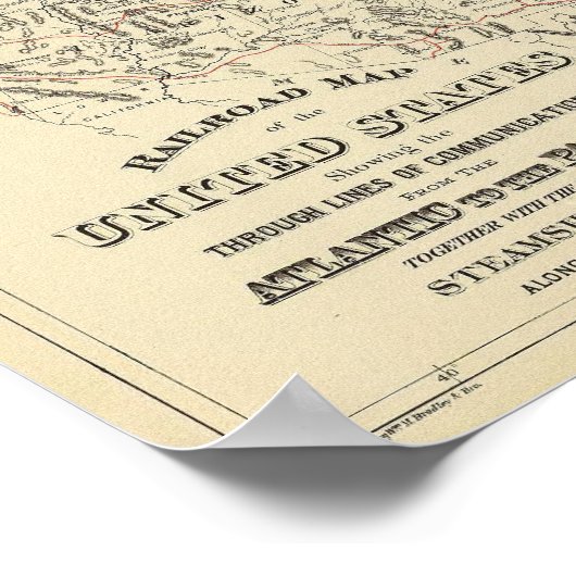 鉄道地図US ポスター (角)