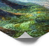 鉄道夜雨の森の蒸気列車 ポスター (角)