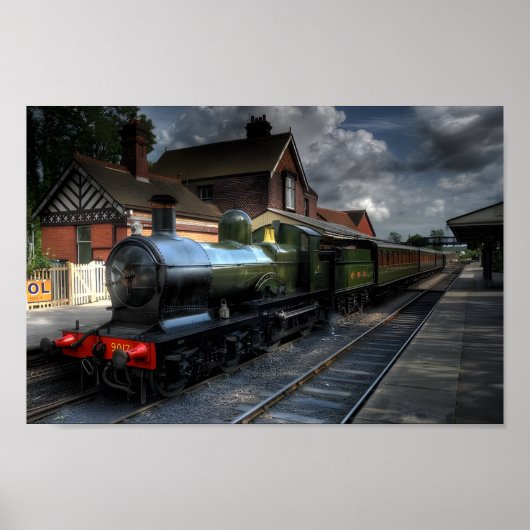 鉄道夢：ノスタルジックな鉄道のアートワーク ポスター (正面)