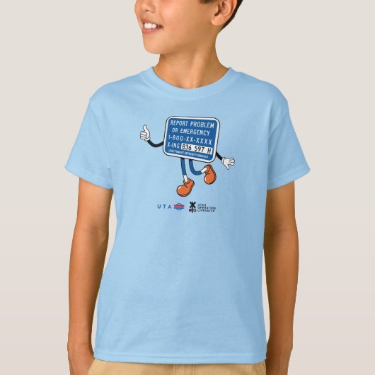 鉄道安全週間 緊急連絡先 Tシャツ (正面)