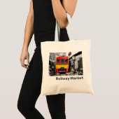 鉄道市場メークロンヴィンテージタイレトロ トートバッグ (正面(商品))