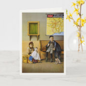 鉄道広告ポスター付きグリーティングカードプリント カード (黄色い花)