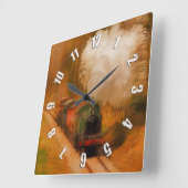 鉄道愛好家用蒸気機関ファインアート スクエア壁時計 (傾斜)