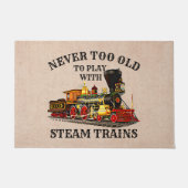 鉄道扇風機の蒸遊気列車には年を取りすぎないこと ドアマット (正面)