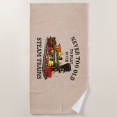 鉄道扇風機の蒸遊気列車には年を取りすぎないこと ビーチタオル (正面)