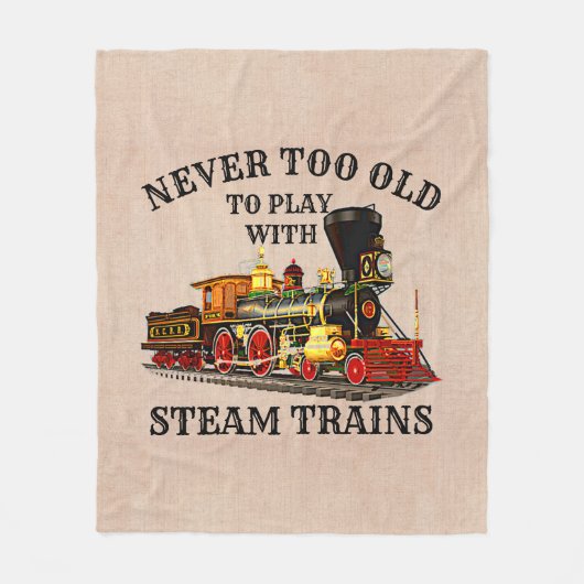 鉄道扇風機の蒸遊気列車には年を取りすぎないこと フリースブランケット (正面)