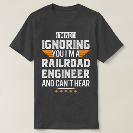 鉄道技師でパパMが聞こ退職したえない Tシャツ (デザイン正面)