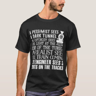 鉄道技師と3人のばかおもしろいの冗談 Tシャツ