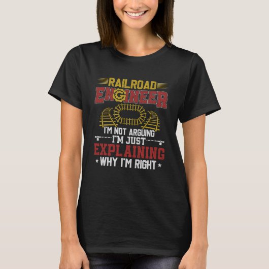 鉄道技師は言い争ってるわけじゃない Tシャツ (正面)