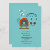 鉄道技術者の退職招待状 招待状 (正面/裏面)