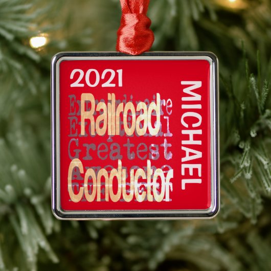 鉄道指揮者の超並外カスタム メタルオーナメント (ツリー)