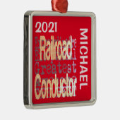 鉄道指揮者の超並外カスタム メタルオーナメント (右)