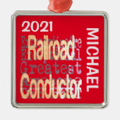 鉄道指揮者の超並外カスタム メタルオーナメント (正面)
