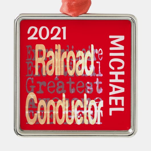 鉄道指揮者の超並外カスタム メタルオーナメント (正面)