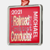 鉄道指揮者の超並外カスタム メタルオーナメント (左)